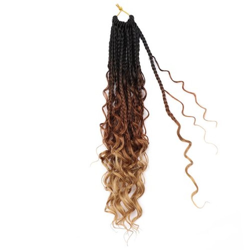 14 Inch Goddess Box Braids Crochet Hair for Black Women 8 Packs Crochet Box Braids Pre-looped Boho Box Braids Crochet Braids Synthetic Braiding Hair Extension 1b/30/27
