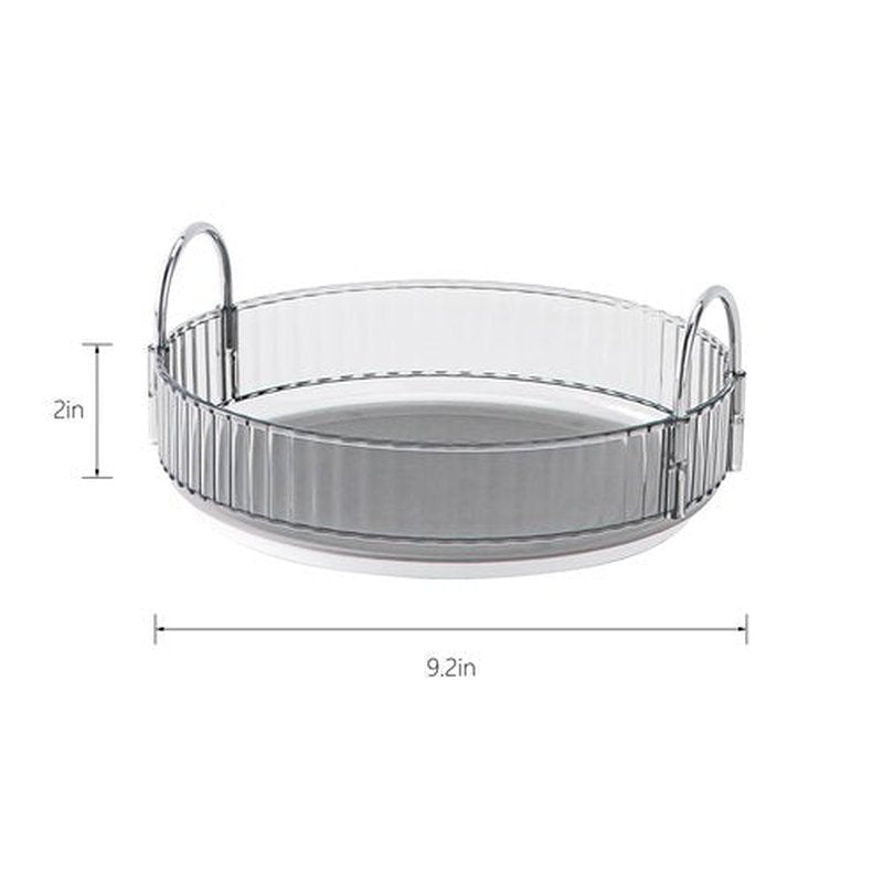INVSSENE 360° Rotating Makeup Organizer, Bathroom Make Up Spinning Holder Rack, Large Capacity Cosmetics Storage Vanity Shelf Countertop, Fits Cosmetics, Perfume, Skincare, Lipsticks(1 Tier, Gray)