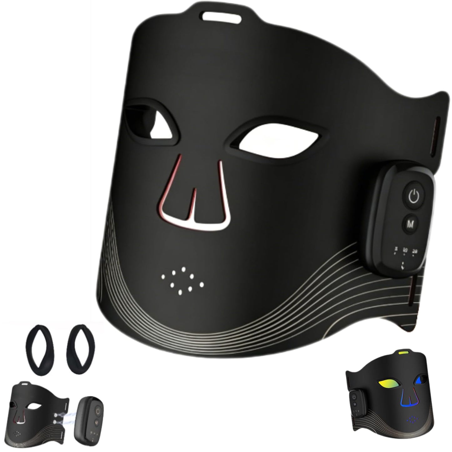 Red Light Therapy Mask for Face 4 Modes Cordless Led Face Mask Light Therapy with 2000mAh Rechargeable Remote LED Face Mask at Home& Travel