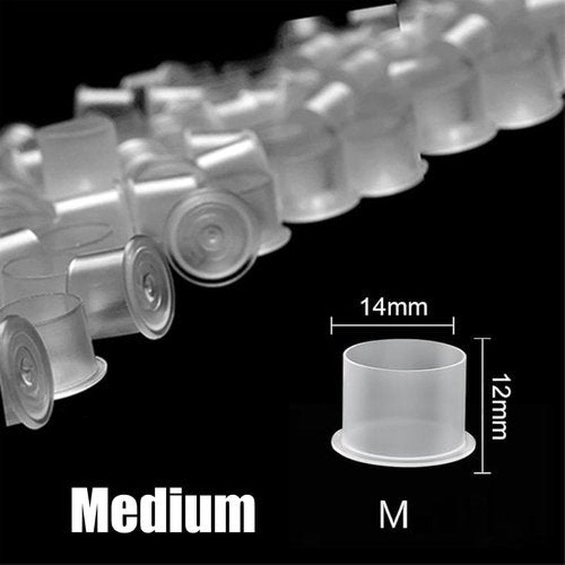 3MM Tattoo Practice Skin Ink Caps - MIUXIA 5Pcs Tattoo Fake Skin 1000Pcs Medium Ink Cups with Base Kit Includes Pigment tattoo Caps Medium and Best Tattoo Skin Thick Tattoo Supplies……