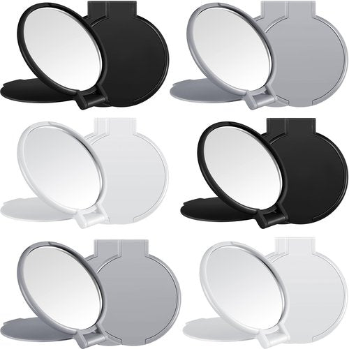 Jetec Compact Mirrors Bulk Gifts Mini Round Folding Mirrors Portable Pocket Mirror Small Makeup Mirror Vintage Travel Mirror for Women(White, Black, Gray,40 Pieces)