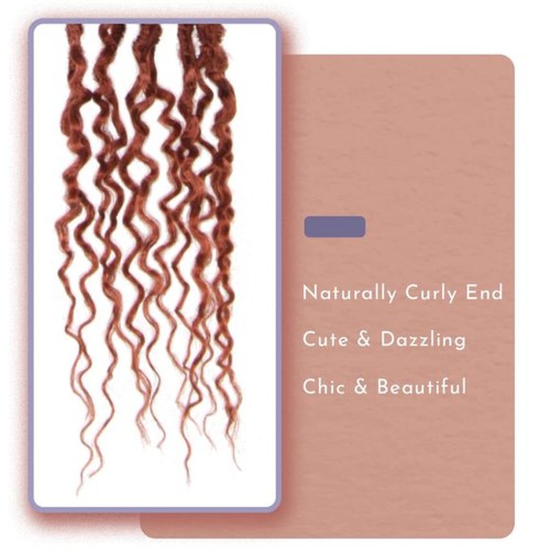 BOHOBABE Ginger Faux Locs Crochet Hair 18 Inch, Boho Soft Crochet Locs with Curly Ends, Long Ginger Red Bohemian Goddess Locs Crochet Braids for Black Women (6 Packs, 350#)
