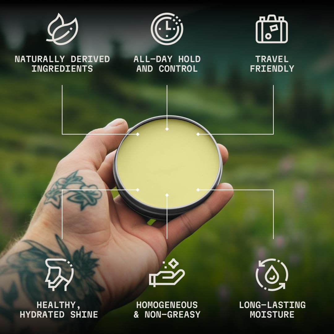 Striking Viking Beard Balm for Men - Sandalwood Scent, 2 Ounces - Leave in Beard Conditioner & Styling Balm - Made with Naturally Derived Argan & Jojoba Oils