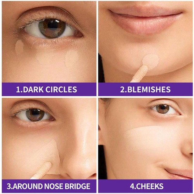 DIAONI Coverage Concealer, High Coverage Concealer Stick, Diaoni Liquid Concealer, Full Coverage Concealer, Hydrating Waterproof and Light Long Lasting, for All Skin Types (#2)