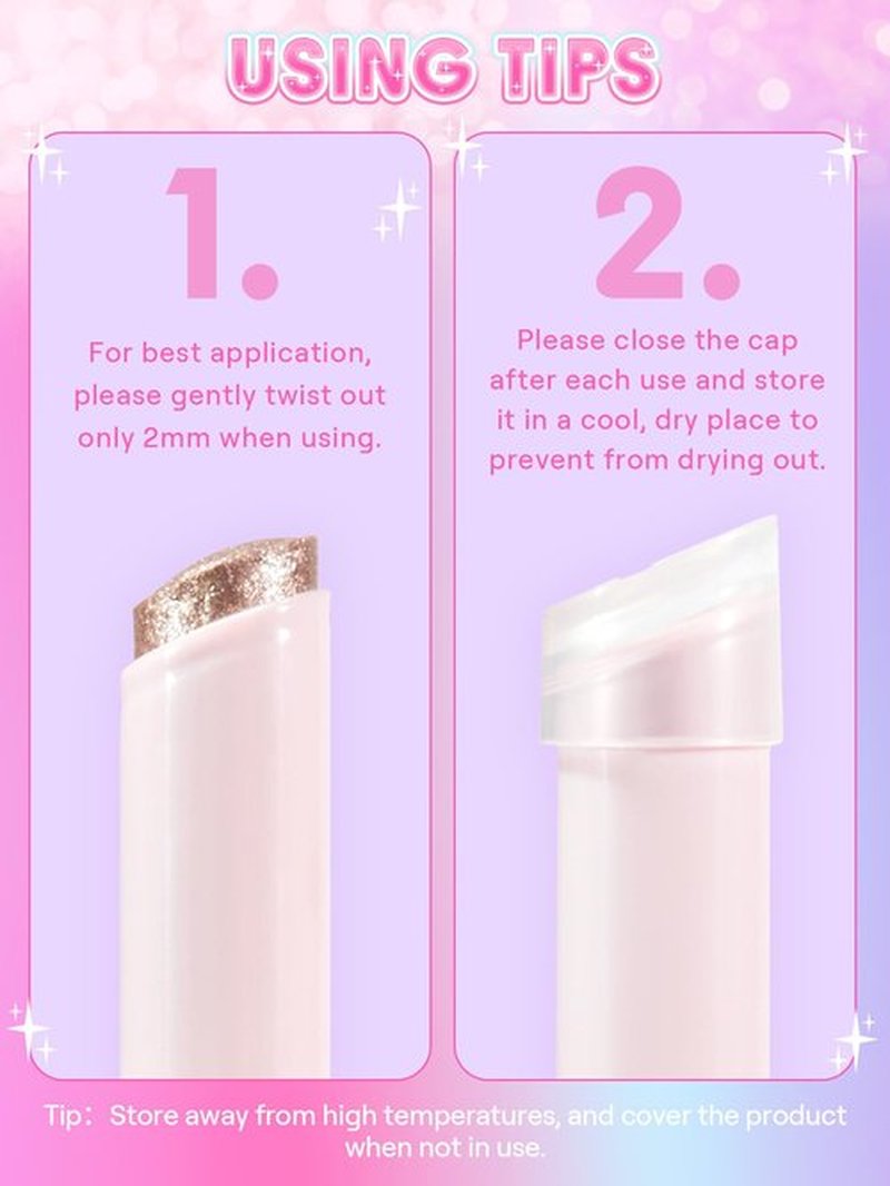 SHEGLAM Crystal Jelly Glaze Stick Eye Shadow Stick Eyeliner Brightener Pencil Crayon with Brush Easy to Blend Long Lasting Shimmer Eyeshadow Stick-Golden Girl