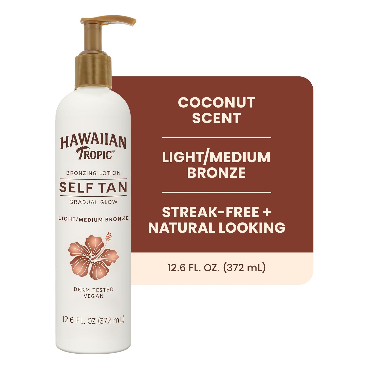 Hawaiian Tropic Aloha Glow Gradual Self Tanning Lotion, 12.6 fl oz | Sunless Tanning Lotion Self Tanner, 12.6 fl oz