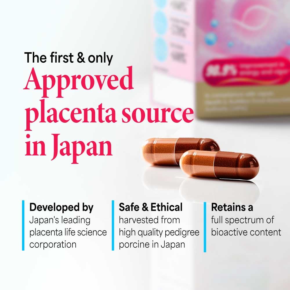 LABO Nutrition Le Ageless Placenta 99 with Ceramides -Placenta Supplement with Collagen Peptides, Oryza Ceramides-Skin Regeneration, Hydration, Anti-Aging Wrinkle Support, Immune Health, 60 Capsulesx3
