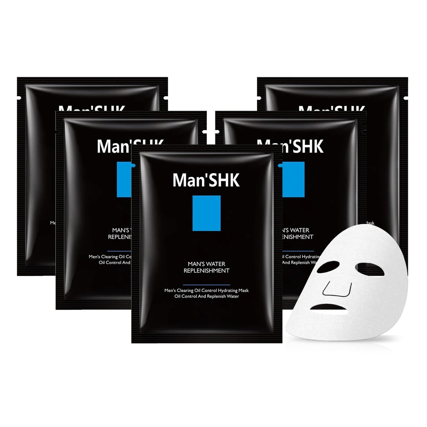 Fusang 5 Pcs Mens Facial Sheet Mask,Hydrating Face Masks Skincare Gift Set for Men,Moisturizing Soothing Facial Masks,Easy to Use & Nourishing Face Mask Skin Care Set C