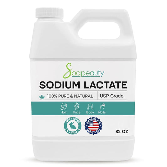 Sodium Lactate for Soap Making - 60% USP Pure Natural Preservative | 32 oz - Enhances Moisture & Cure Time