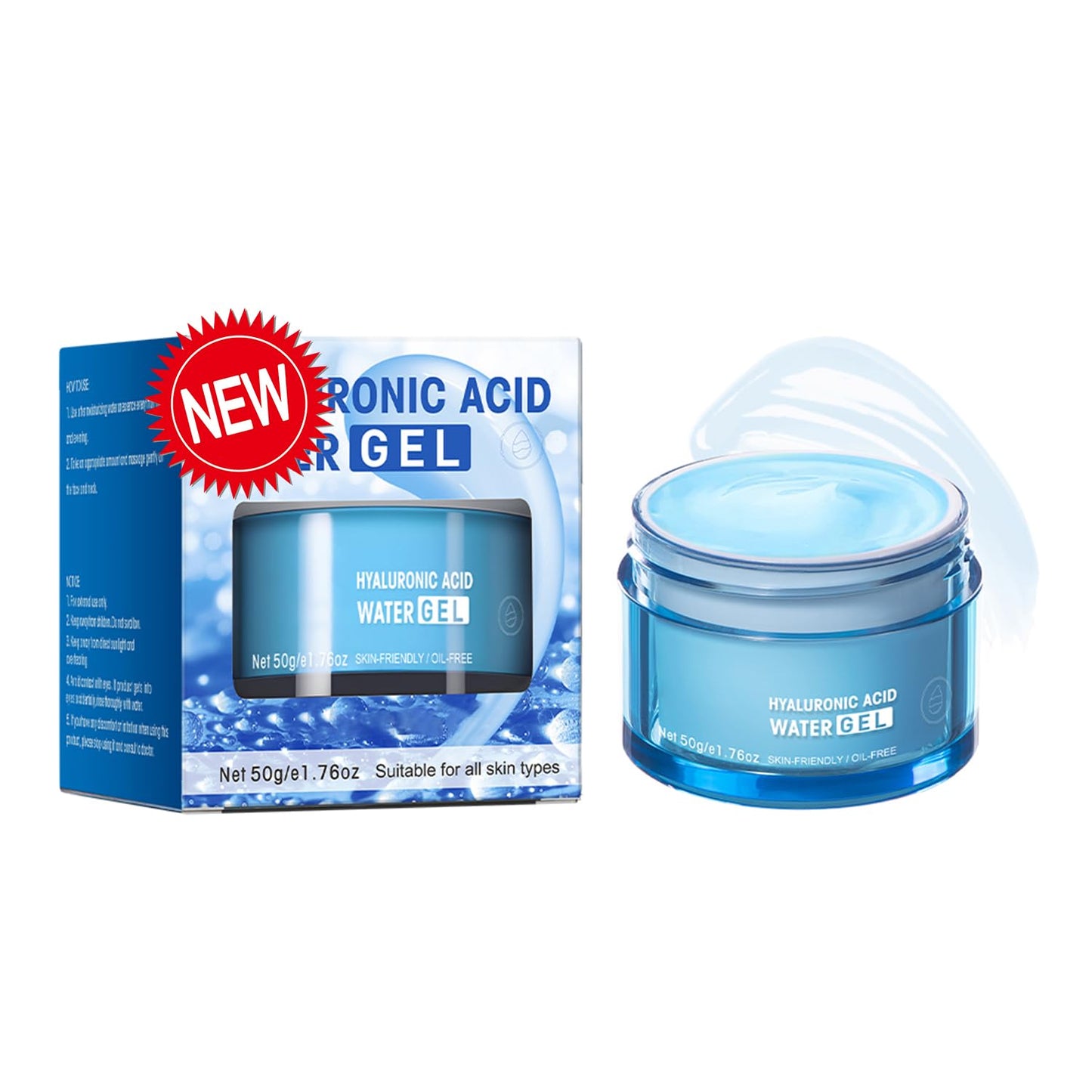 RG ROUGE LX Hydro Boost Hyaluronic Acid Moisturizing Water Gel, Face Moisturizer For Oil Skin, Hyaluronic Acid Formula Combined With Water,Lightweight and Long-lasting Hydration-1.76Oz (Water Gel)