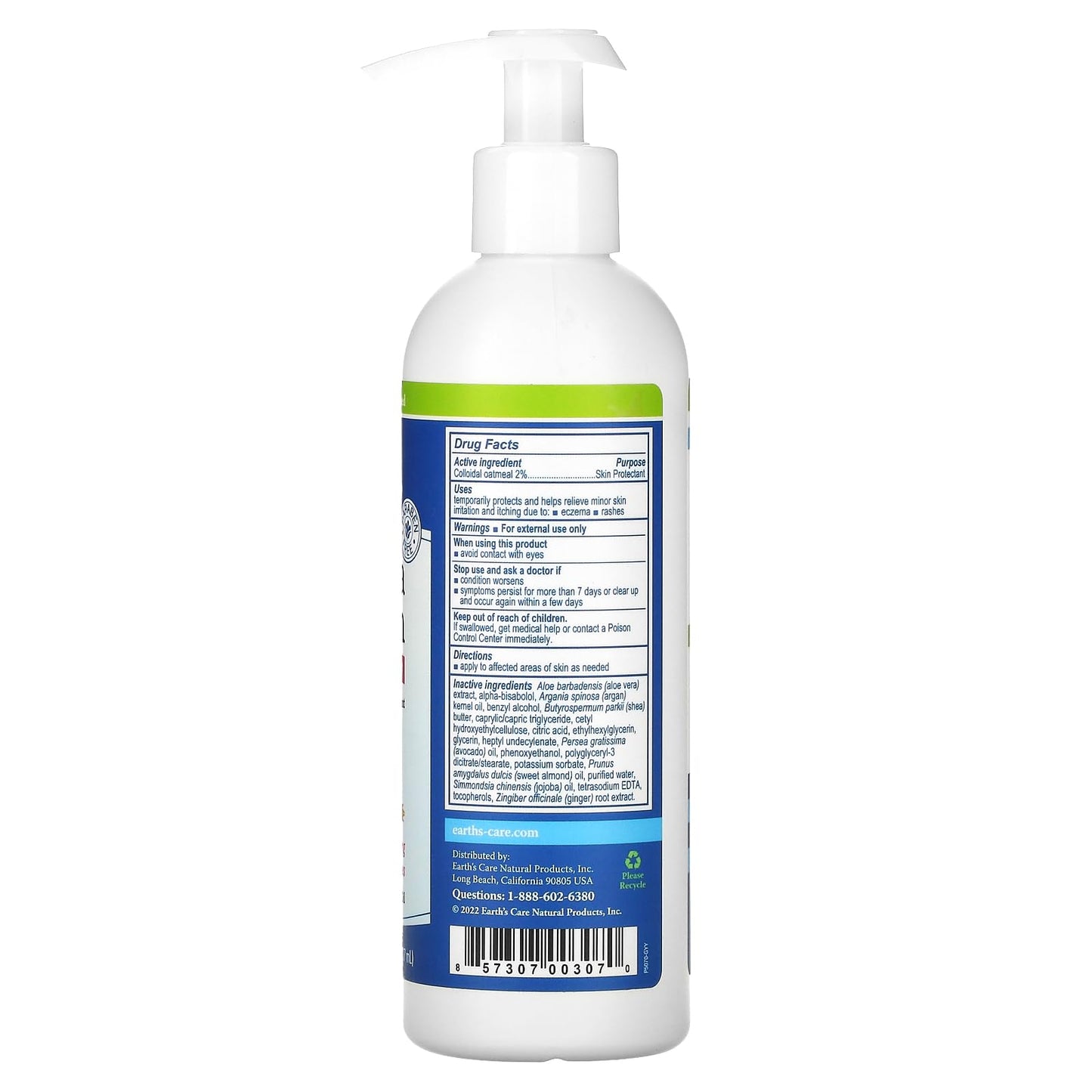 Earth's Care Eczema Lotion - Natural Lotion for Eczema - Safe and Mild Eczema Lotion for Adults and Kids - 8 Fl OZ. (237 mL)