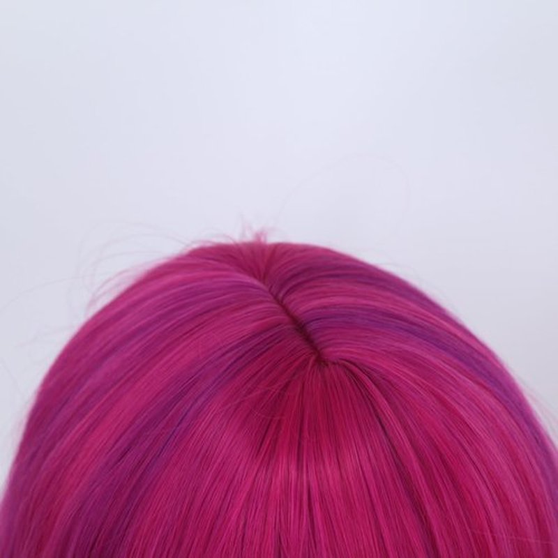 Amyqueen Short Bob Wig for Women Loose Wavy Bob Wig with Bangs for Women Synthetic Short Curly Wave Wigs Heat Resistant Fiber Hair Wigs for Daily(Rose mixed Purple)