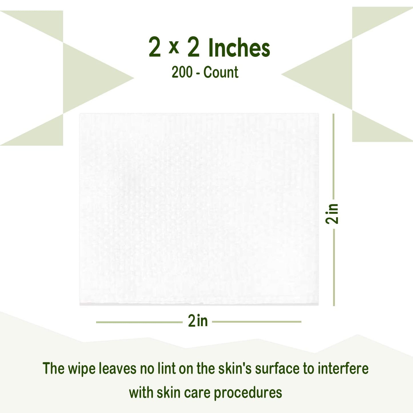 Esthetic Cosmetic Non-Woven Facial Wipes for Salon and Spa Use, Lint Free Essentials for Facial Treatments (Nonwovens Wipes 200 Count) (2"x 2")