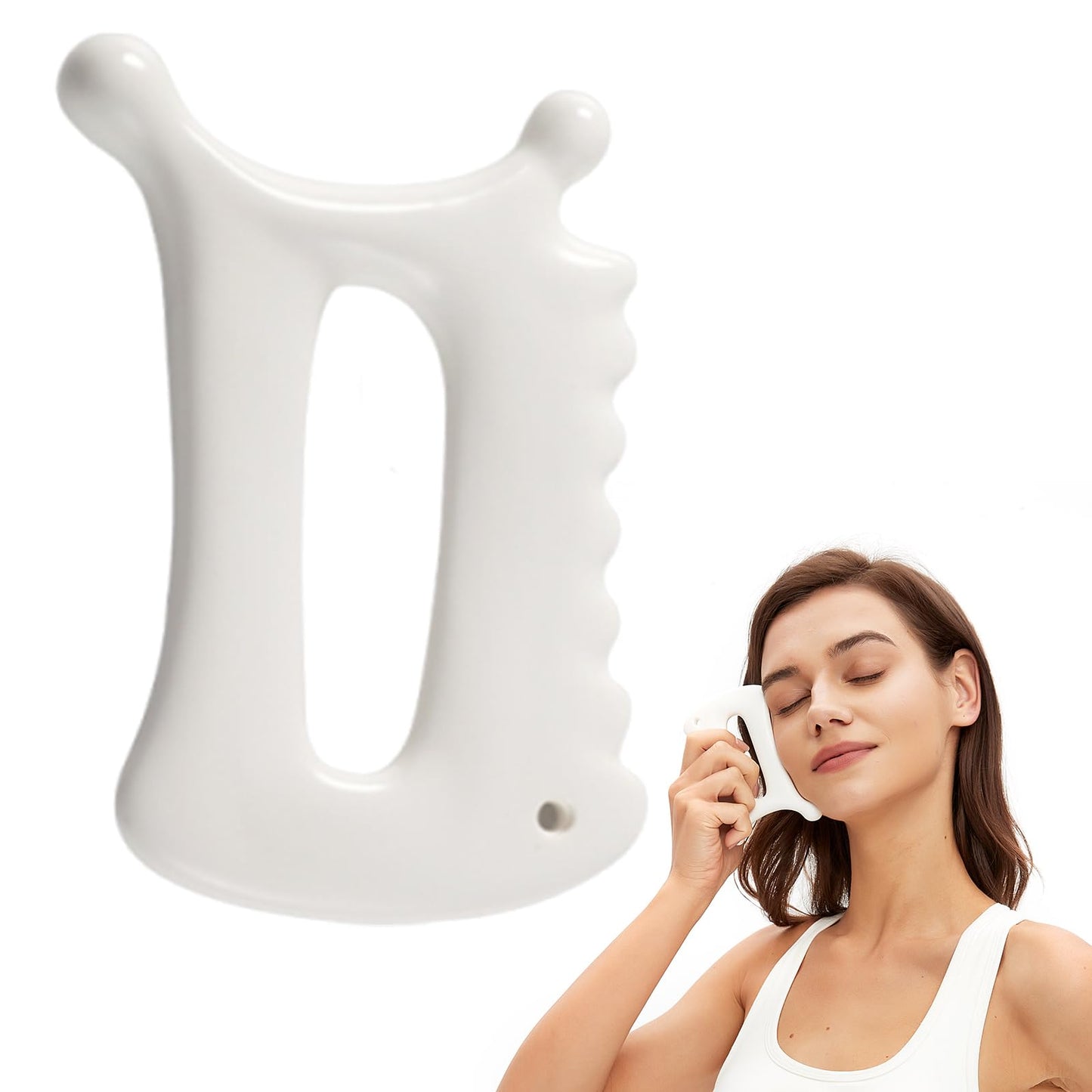 Advanced Ceramic Gua Sha Tool, Body gua sha tool for Women Men, Korean 괄사 Guasha Massage Tool for Fascia Massage and Cellulite；Lymphatic Drainage Tool, Face Sculpting Tool & Acupressure tool