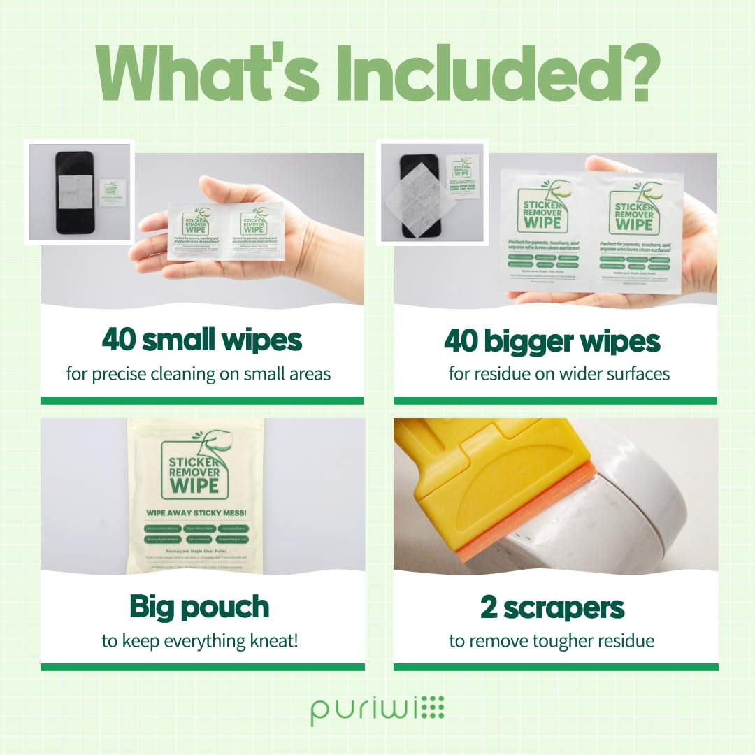 PURIWI Sticker Remover Wipes (40)