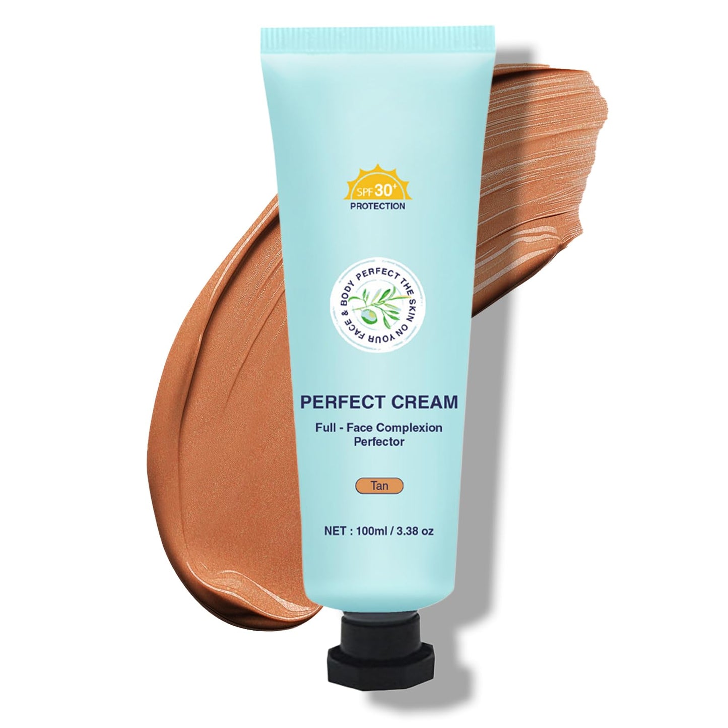Shimmery Body Coverage Perfector Waterproof CC Cream with SPF 30 - Full Coverage body Makeup with Glow, Transfer-Resistant & Long-Lasting Skin Tint, Broad Spectrum for Face & Body (Rich)