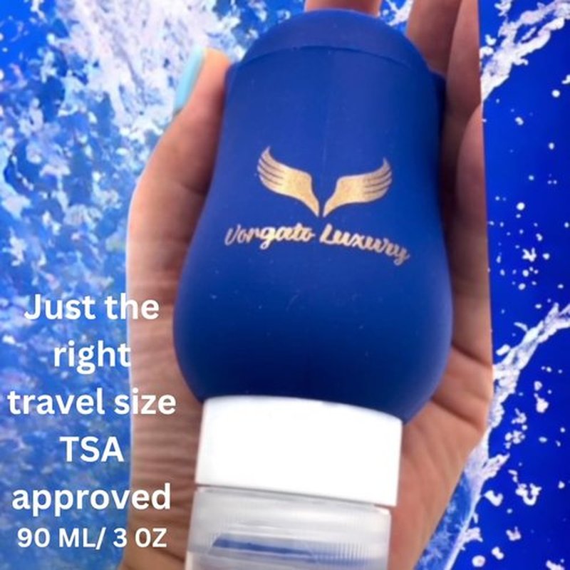 Vorgato Luxury- Silicone Travel Bottles for Toiletries - 3oz Travel Size Bottles - Silicone Travel Bottles - TSA Approved Travel Bottles - Refillable Travel Bottles