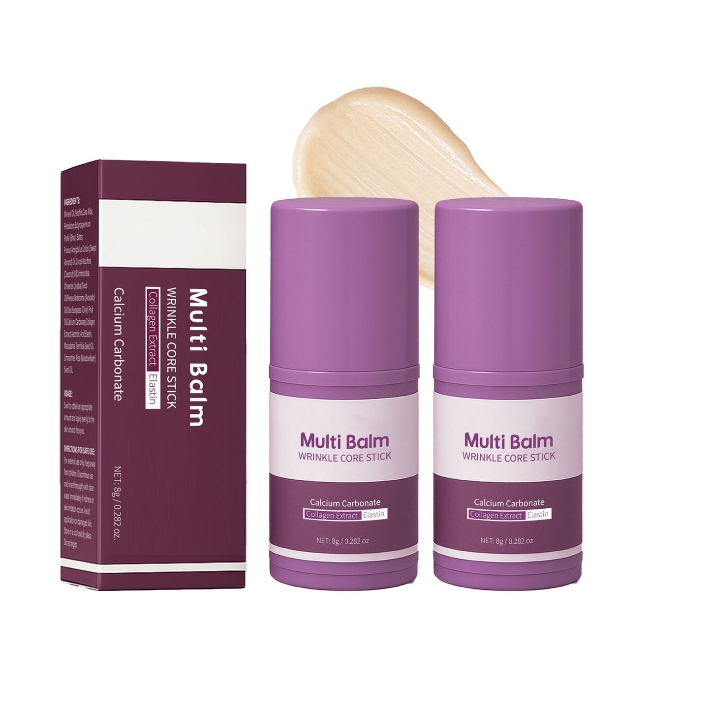 Baorder 2 Pcs Hydrating Multi Balm Stick,Collagen Moisturizing Stick,Moisturizing Cream with Vitamin E,Suitable for Eyes, Face, Neck, All Skin Types