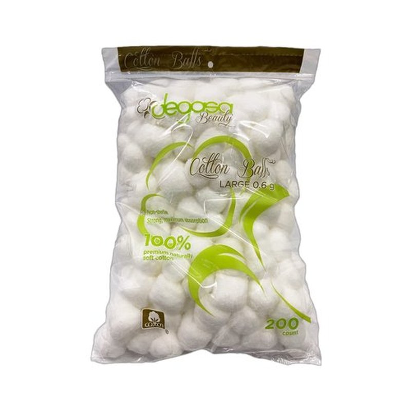 Cotton Balls for Facial Treatments, Nails and Make-Up Removal, Applying Tonics & Cleansers, Multi-Purpose Soft Natural Cotton Balls (Large 200 Count)