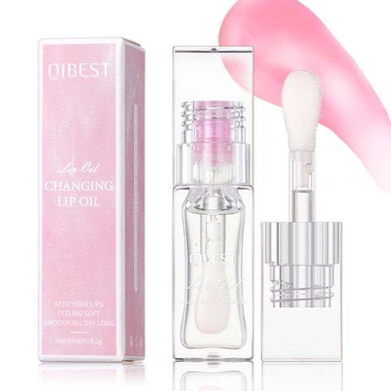 Hvecom Magic Color Changing Lip Oil Ph, Glitter Moisturizing Lip Glow Oil, Upgraded Big Brush Head Warm Change Lip Gloss, Long Lasting Nourishing Plumping Glimmer Glow Lipstick Lip Tint (06#)