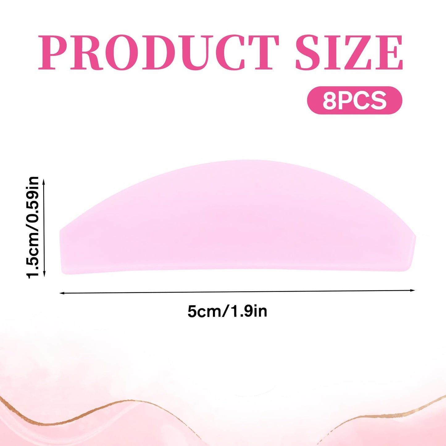 8Pcs Lash Lift Shields Flat, 1mm Thin Korean Lash Lift Pads for Eyelash Straightening and Lifting Super Sticky Glueless Reusable Silicone Lashes Rods for Eyelash Perm Lamination Salon Use(Rose)