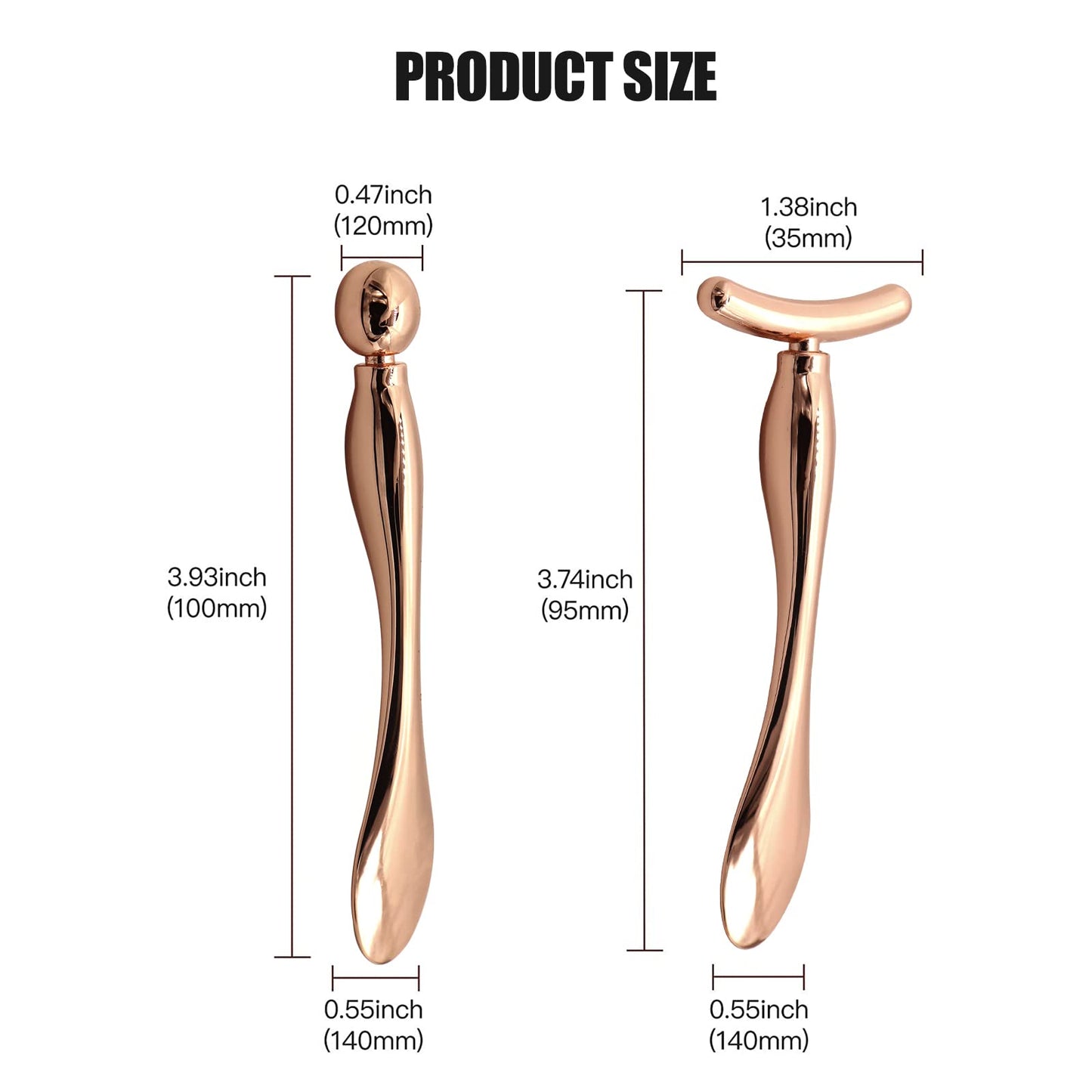 2PCS Metal Eye Cream Applicator Wand Stick, Massager Skin Care Tools, Face Roller Massager Tool,Eye Massage Wand Stick Girls Women Facial Massager for Reducing Puffiness Wrinkle