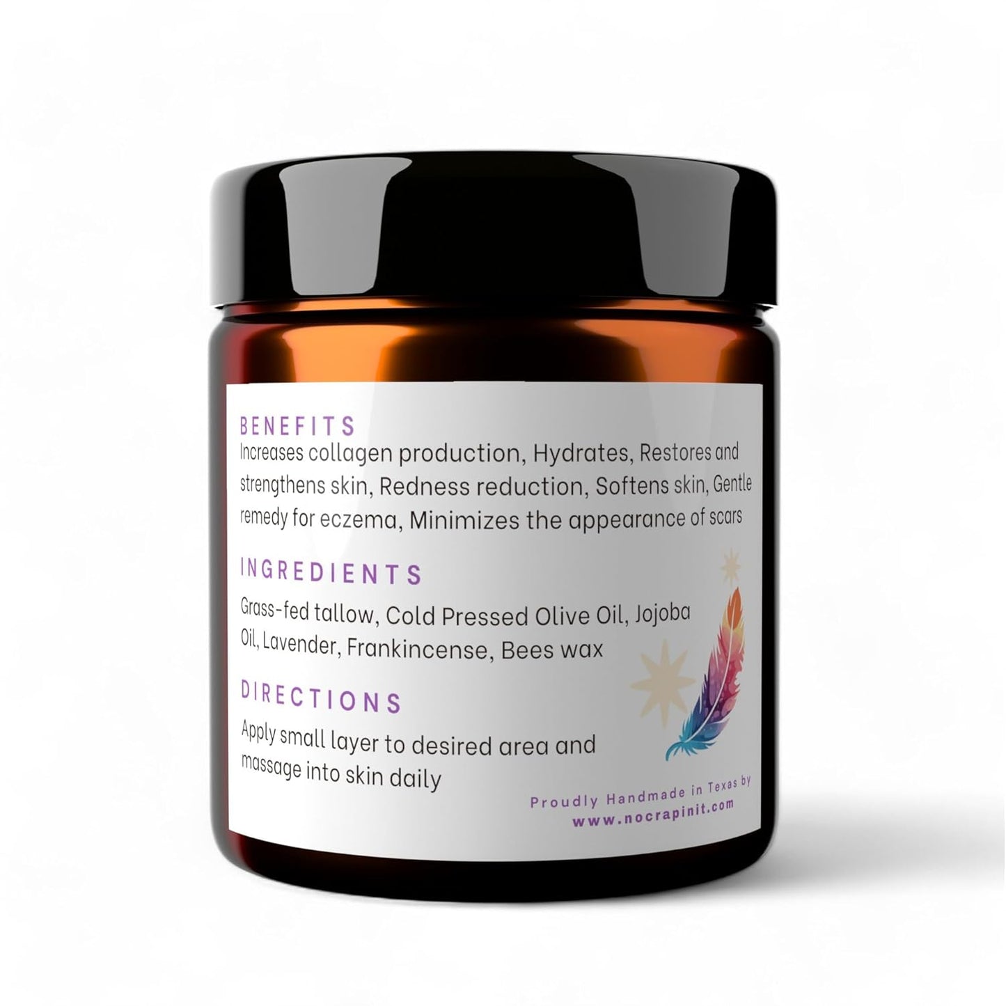 Tallow Balm for Deep Moisturization | Grass-Fed Tallow & Beeswax - 4 Oz Lavender Scent