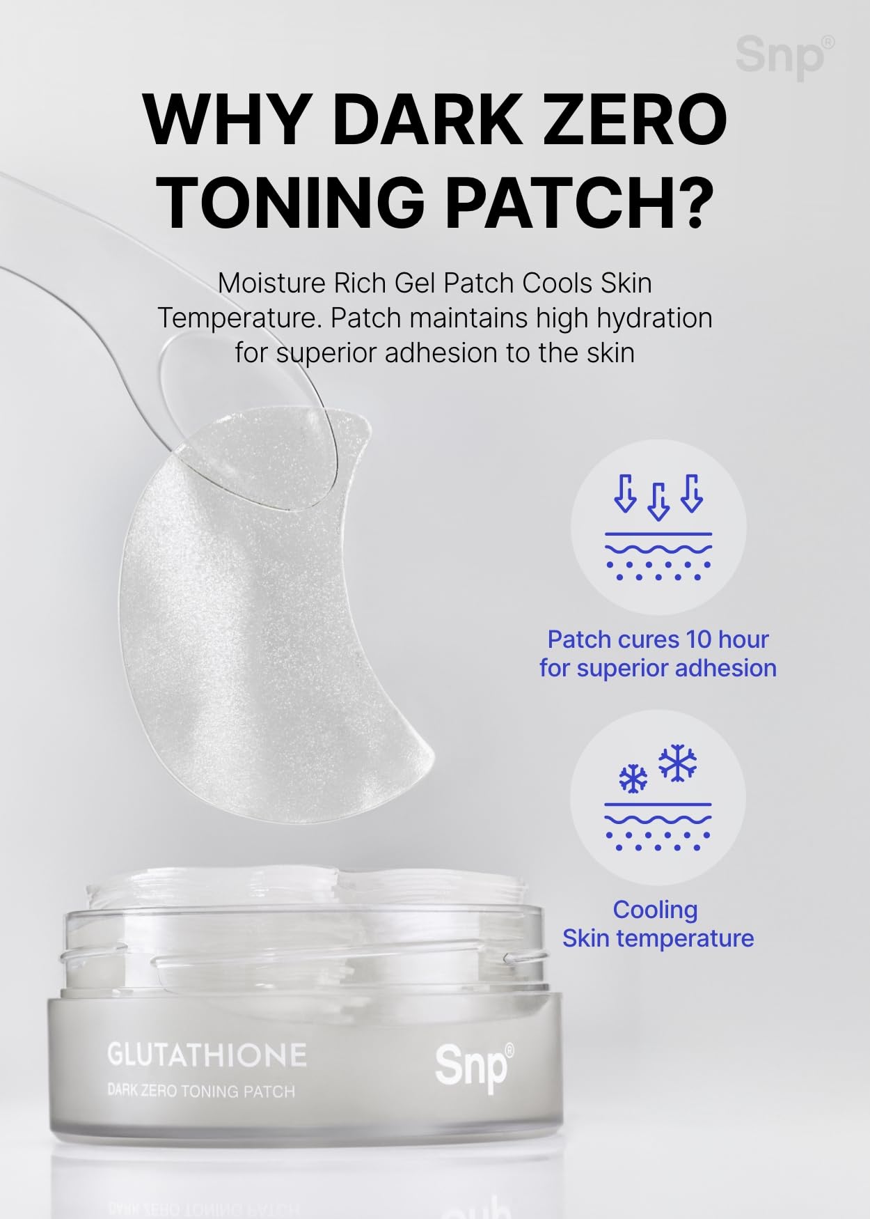 [K Beauty Snp] Glutathione Dark Zero Toning Eye Patch | Nourishing Under Eye Patches for Blemishes and Dark Spots | Under Masks for Puffy Eyes and Dark Circles | Korean Skincare | 60 Patches