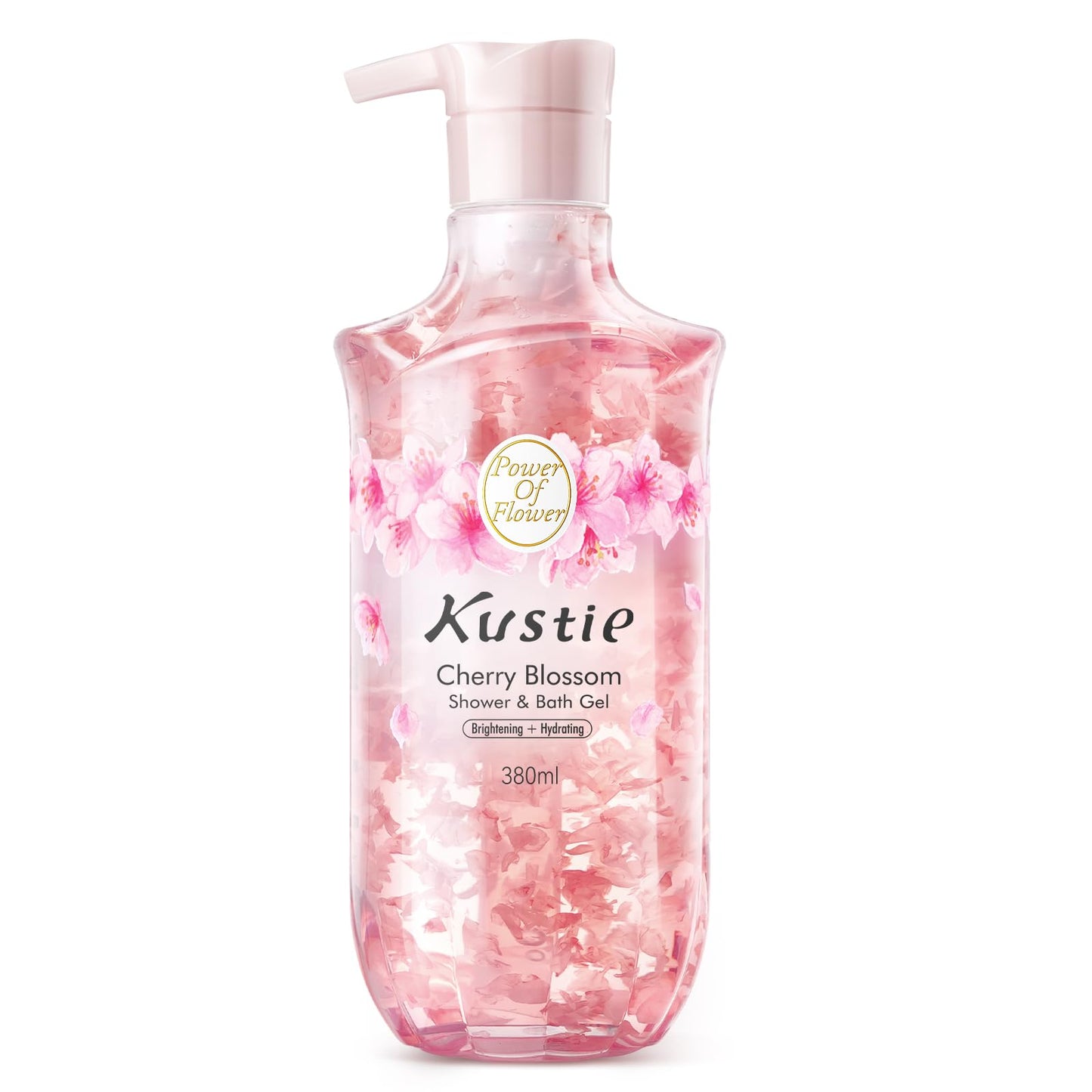 Kustie Natural Flower Petal Body Wash with Essential Oils, 24H Fragrance & Moisturizing Deep Cleanse Shower Gel for Sensitive & Dry Skin