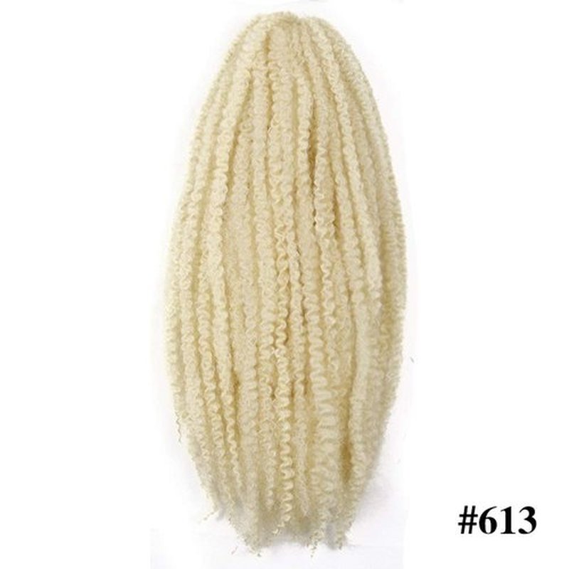 Afro Kinky Twist Crochet Hair Braids Marley Braid Hair 18inch Senegalese Curly Crochet Synthetic Braiding Hair (3Packs,#613)