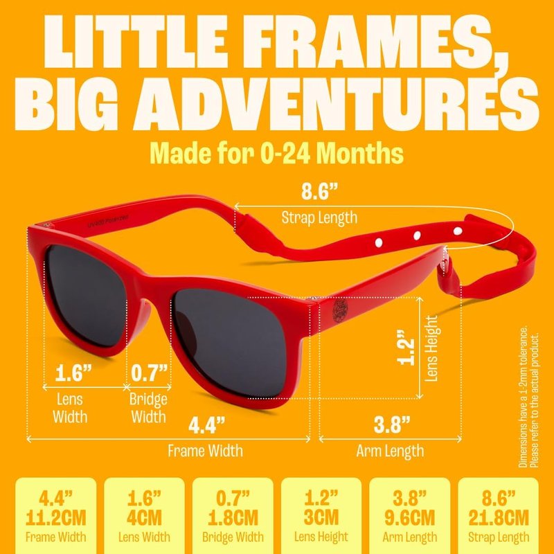 Polarized Baby Sunglasses - Unbreakable Flexible Infant Shades | For Newborns & Toddlers 0-24 Months
