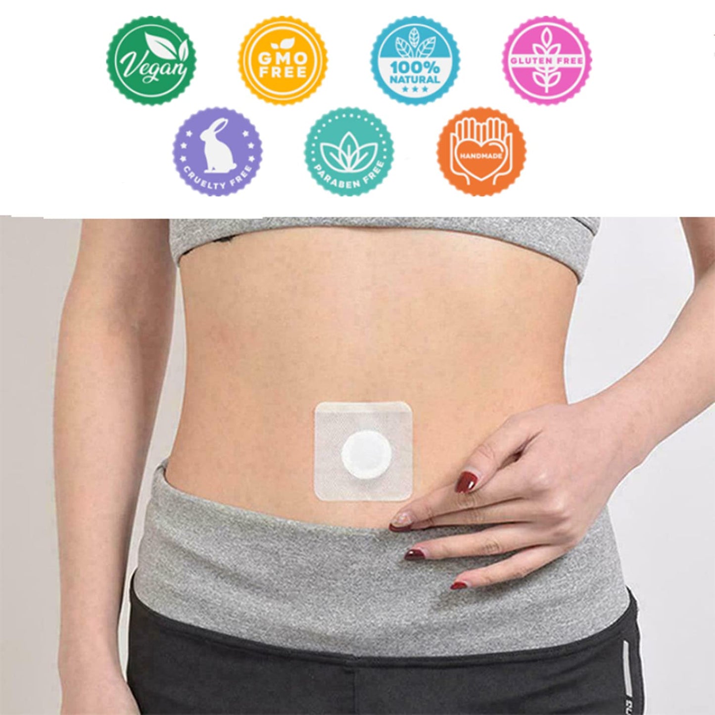 Wormwood Belly Patch,30Pcs Natural Herb Mugwort Essence Pills and 30Pcs Moxibustion Patch