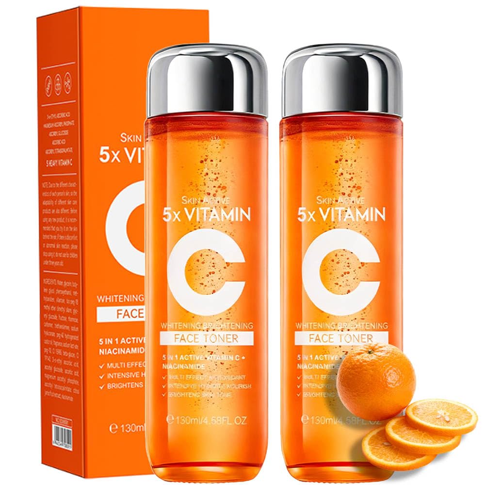 5X Vitamin C Toner, Hyaluronic Acid Facial, Suitable for Face, Arms, and Legs, Natural Ingredients, Powerfully Moisturizing, Face for Sensitive Skin (Face Vitamin C Toner for Women Anti Aging)