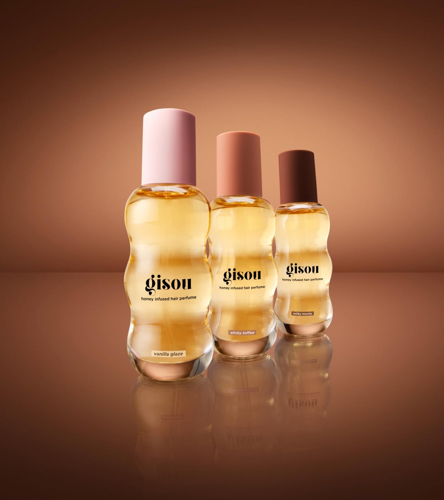 Gisou Glazed Scents Trio – Honey Infused Hair Perfume Minis Gift Set with Fall-Inspired Scents for Long-Lasting Shine & Hydration