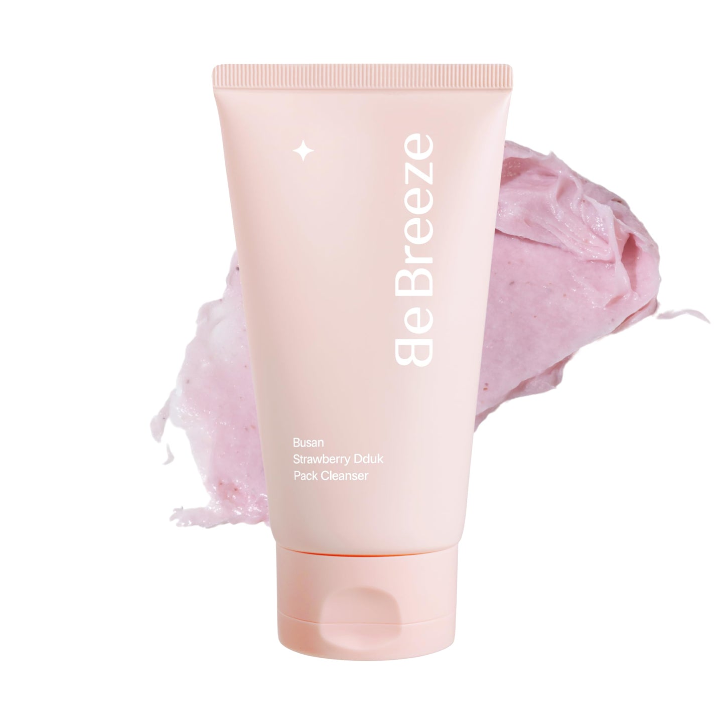 BeBreeze Busan Strawberry Dduk Pack Cleanser – 3-in-1 Korean Pack & Foam Wash with Rice & Strawberry Powder – Hydrating Neutral pH Amino Acid Wash – Vegan K-Beauty Facial Cleanser, 4.23 oz