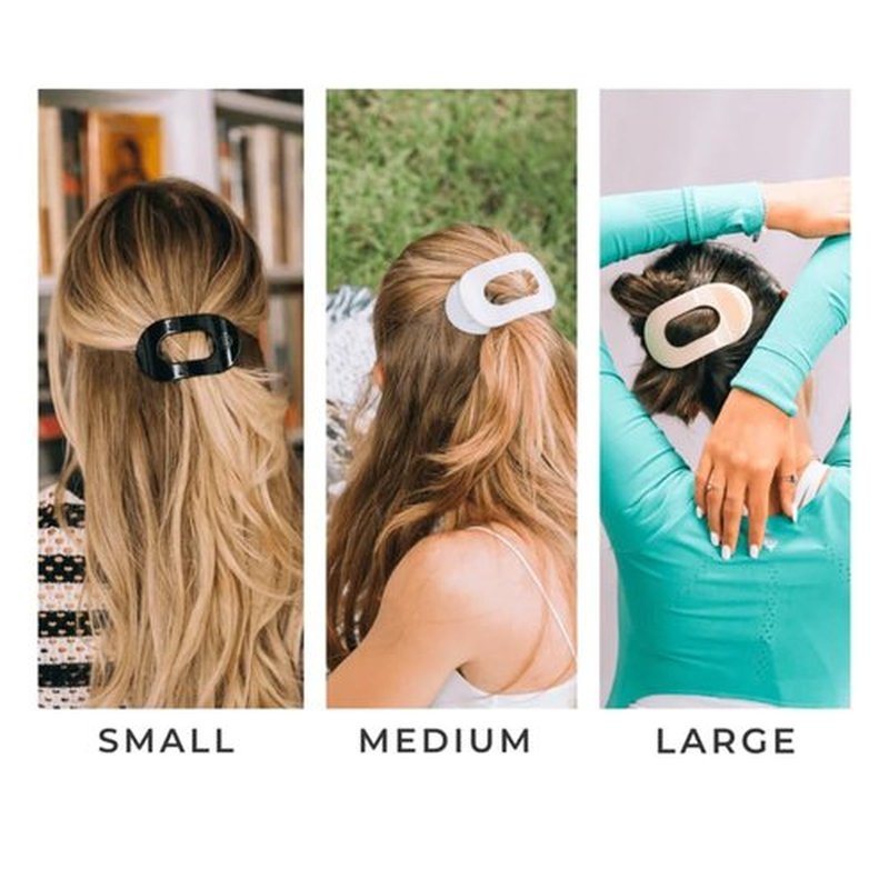 TELETIES - Small Flat Round Hair Clip - Holiday Collection - Hair Claw Clips for Women - Strong Grip, Bendable Teeth, Curved Design - For All Hair Types and Textures - Mistletoe