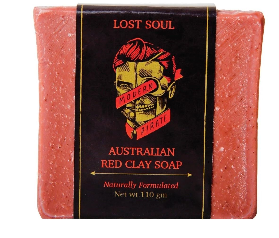 Modern Pirate Face and Body Soap Trio | DEAD SEA, AUSTRALIAN RED CLAY, BAY RUM SHAVE + FACE SOAPS | Smoothes, Mositurizes, Exfoliates | Naturally fortumated 3 x 110 grams bars