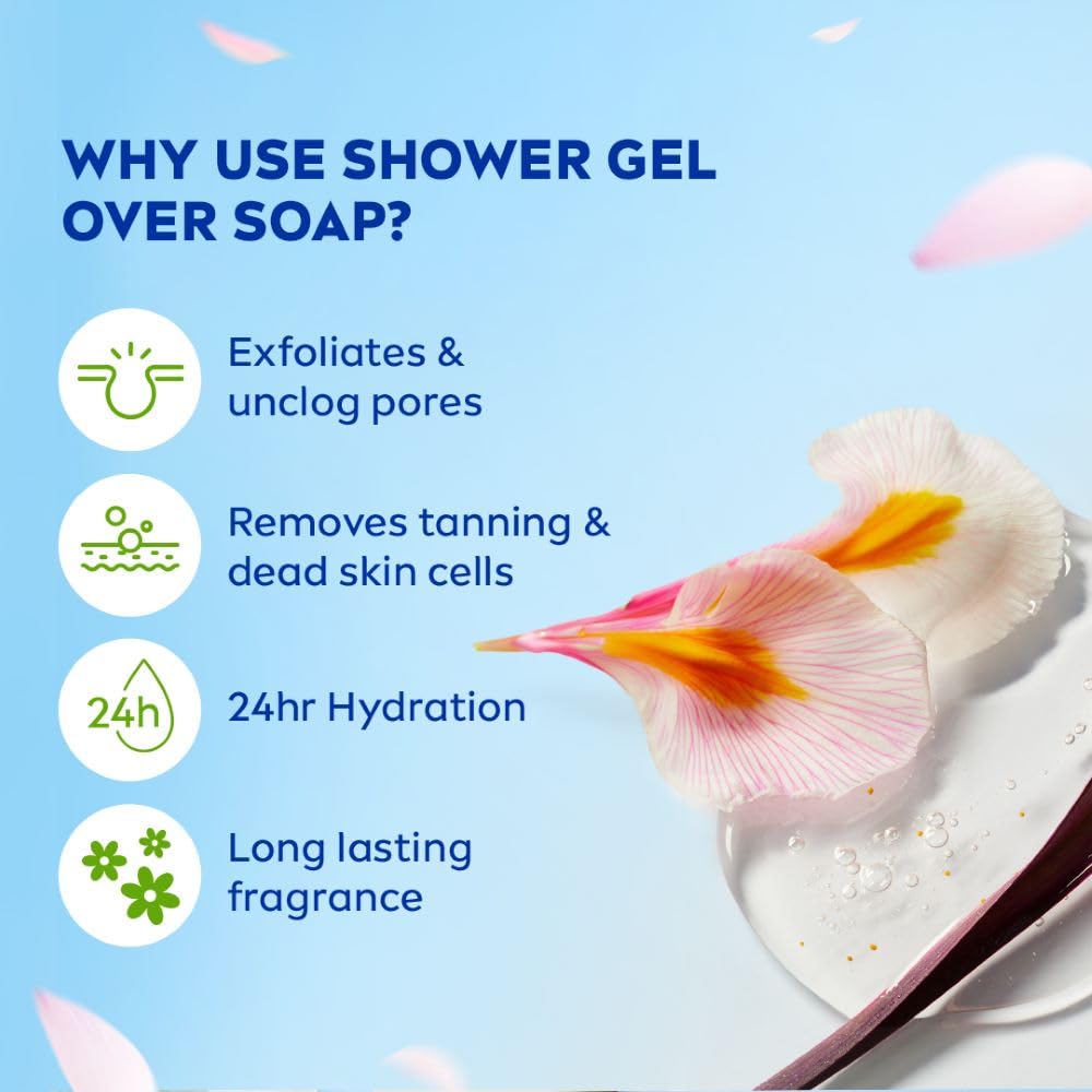 Nivea Bath Care Shower Water Lily Oil, 250 ML