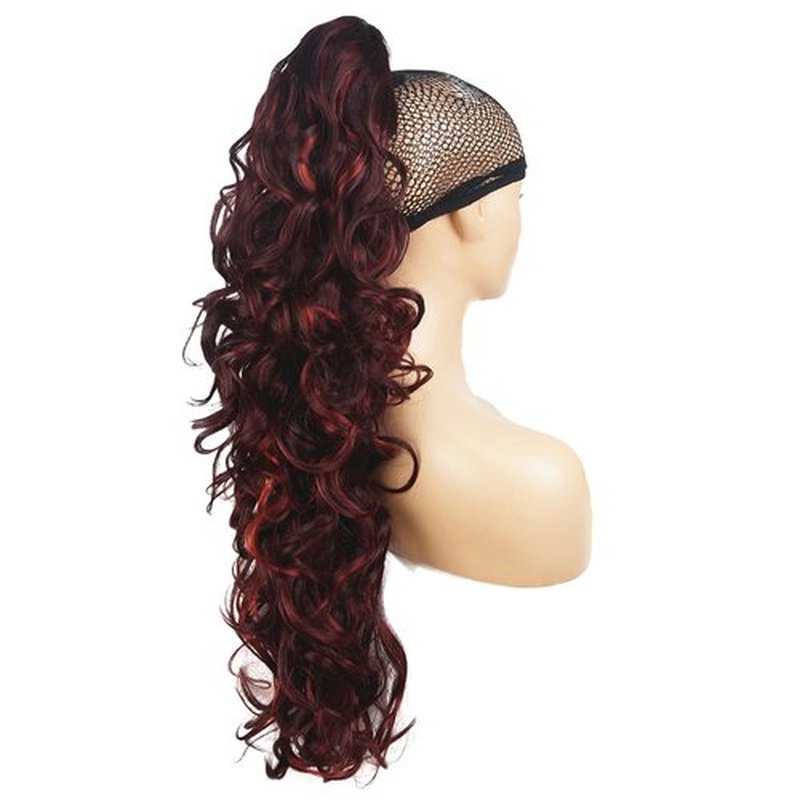 Lydell 30" Long Curly Styled Clip In Claw Ponytail Hair Extension Synthetic Hairpiece 280g with a jaw/claw clip (99B35R)