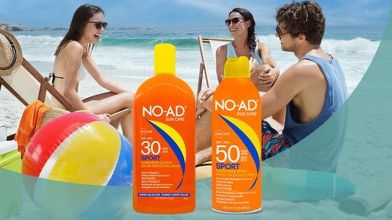 NO-AD SPF 30 SPORT Sunscreen Lotion | Hypoallergenic | Broad Spectrum UVA/UVB Protection | Water Resistant | Octinoxate & Oxybenzone Free with moisturizing Vitamin E and Aloe 16oz | Pack of 2