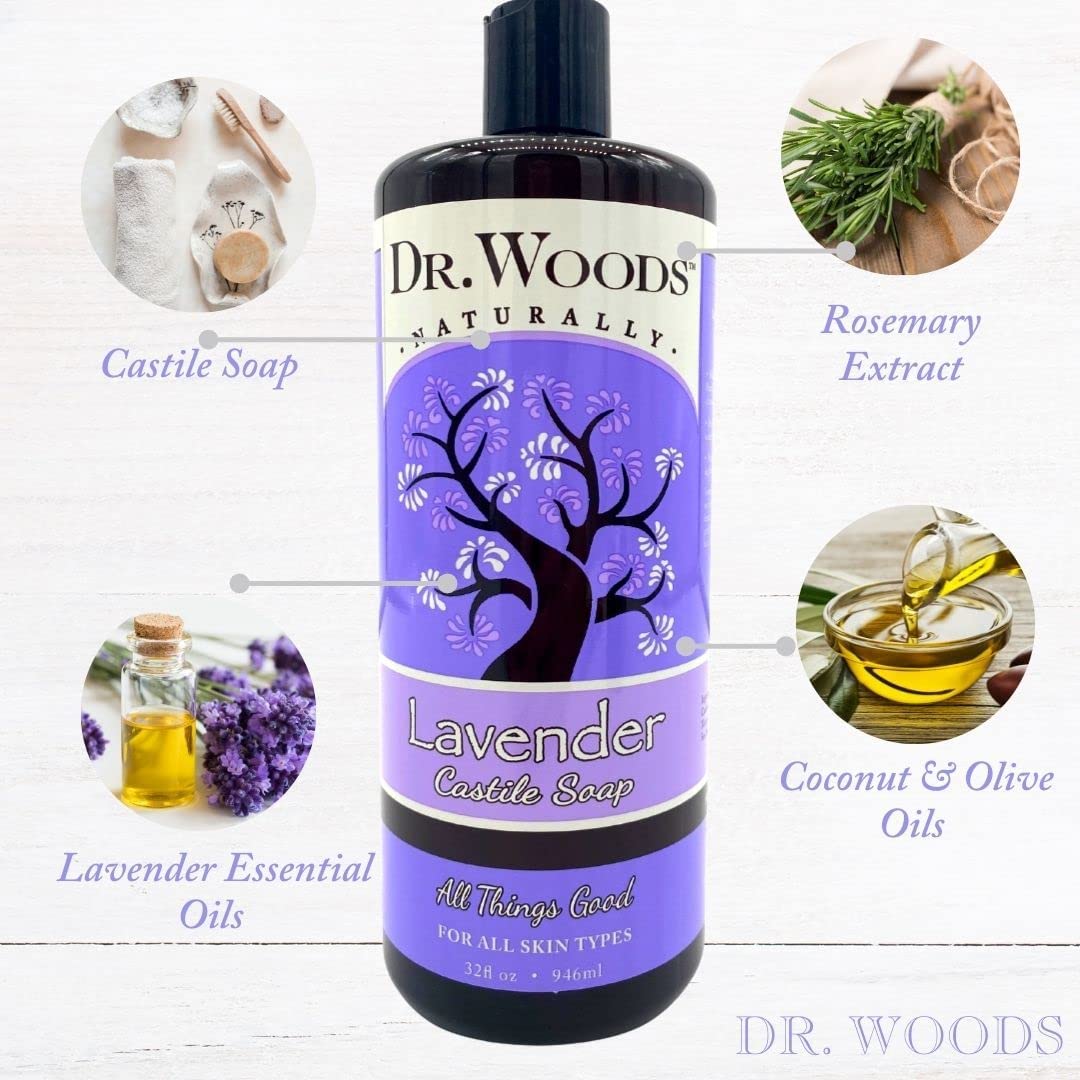 Dr. Woods Lavender Liquid Castile Soap - 32 Fl Oz, Pack of 3