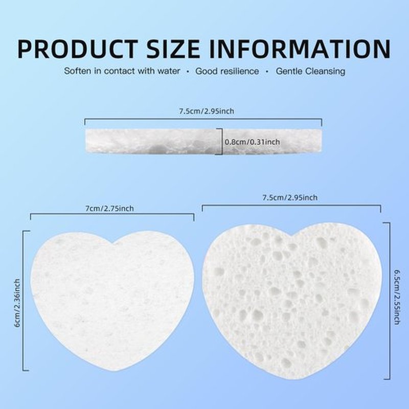 50-Count Compressed Facial Sponges, 100% Natural Cosmetic Spa Sponges for Facial Cleansing for Daily Facial Cleansing, Exfoliating Mask, Makeup Remover. Ideal for Home and Travel. (White)