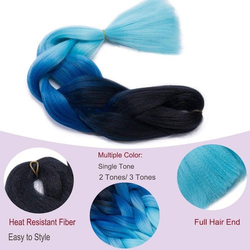 Hairro 24 Inch Jumbo Braids Hair Extensions Ombre Synthetic Hair African Rainbow Box Braiding Hairpieces High Temperature Fiber for Senegal Twist 100g/pack 2 Tones Black/Light Pink