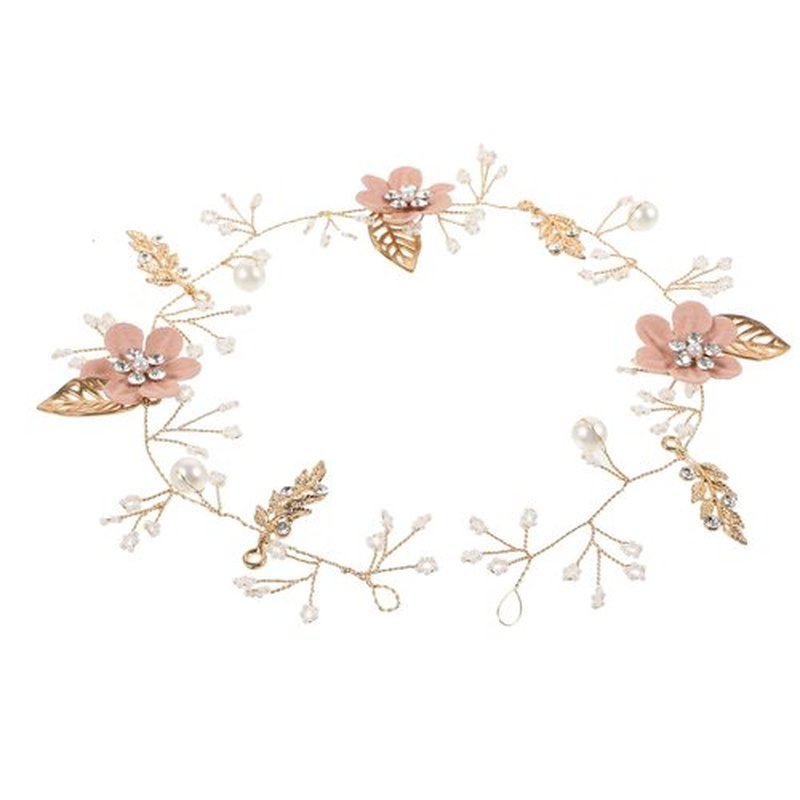 Pearl and Flower Headpiece - Bridal Hair Accessories with Headband for Weddings