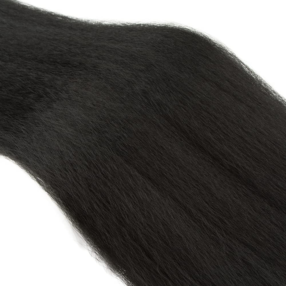 Kinky Straight Bundles Human Hair Natural Black 18 18 Inch Brazilian Yaki Straight Human Hair Bundles Unprocessed Virgin Hair 2 Bundles Kinky Straight Bundles Hair Weave