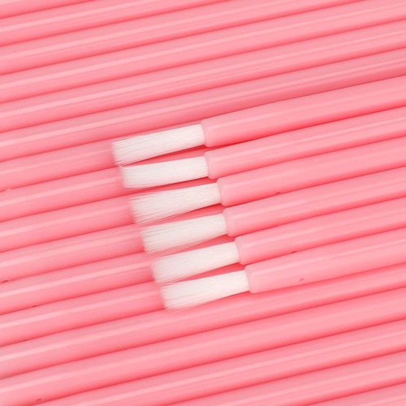 GCQQ 100PCS Disposable Lip Brushes, Pink Lipstick Applicator, Lip Wands Makeup Beauty Tool Kits PYO Cookie Paint Brush (Pink)