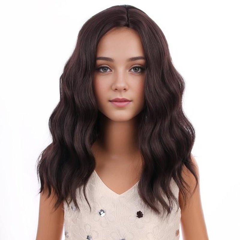 PATTNIUM Kids Dark Brown Wig Girls Short Curly Wavy Brown Wig Child Mixed Brown Wig Cosplay Party Heat Resistant Synthetic Hair Wig