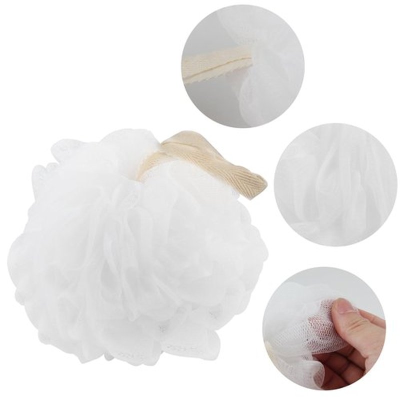 Fu Store Bath Sponges Shower Loofahs 50g Mesh Balls Sponge for Body Wash Bathroom Men Women - 4 Pack Scrubber Cleaning Loofah (50g White 4 Pack)