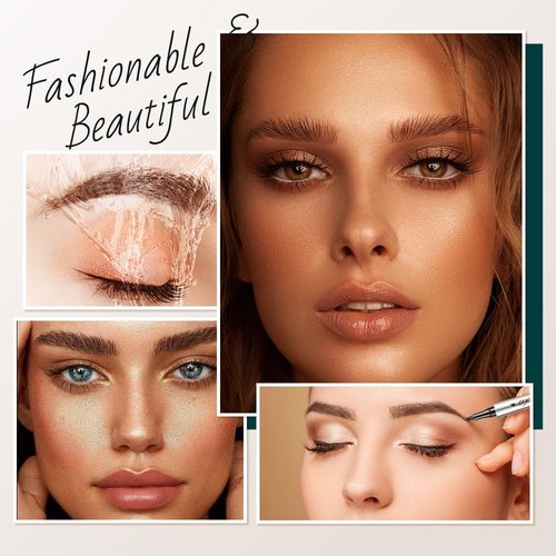 Microblading Eyebrow Pencil, 2024 NEW Magic Eyebrow Tattoo Pencil 4 Fork Tip, Create Natural Hair-Like Brows, Waterproof Brow Pencil with Micro-Fork Tip (Dark Brown)