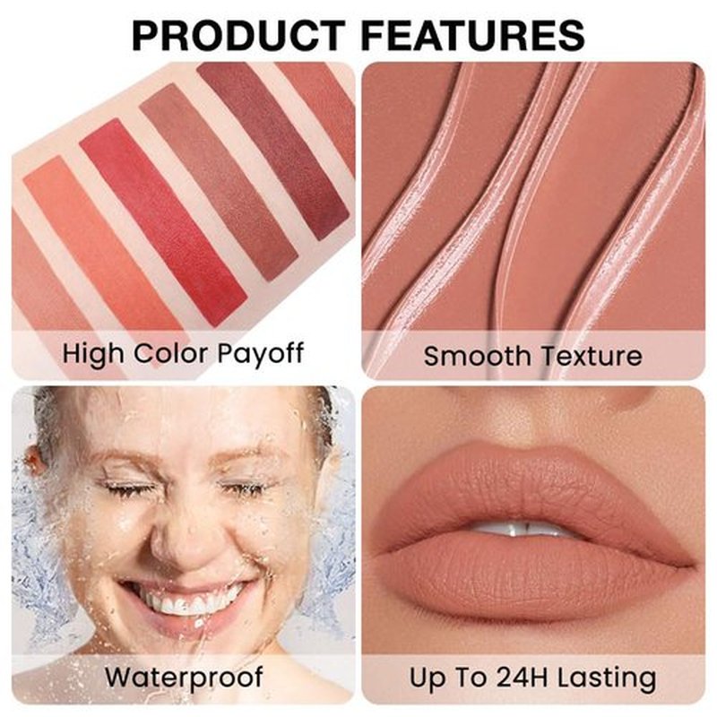 lip liner pencils, Modern Classic Lip Liner, Lip Liner Pigmented Vegan Matte, Lasting Finish Lip Liner, Luxurious Creamy Long Lasting Lip Liner, Prevents Feathering and Fading (06#Peach Red, 1)